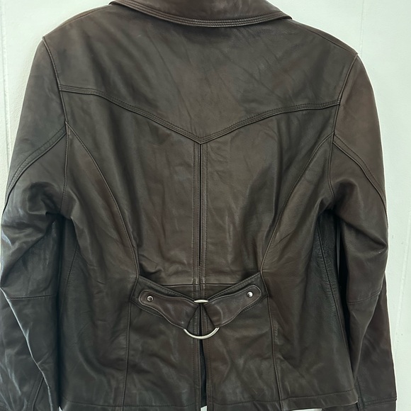 Nine West Brown Leather Jacket Size Small - Picture 7 of 11